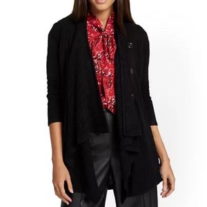 New York and Co New flyaway cable sweater size medium